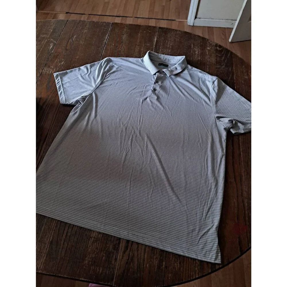 XXL PGA Tour Black Off White Short Sleeve Polo Casual Athleisure Athletic Shirt